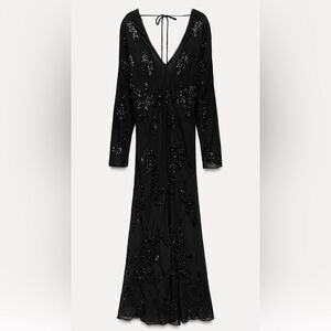 Zara embroidered sequin dress